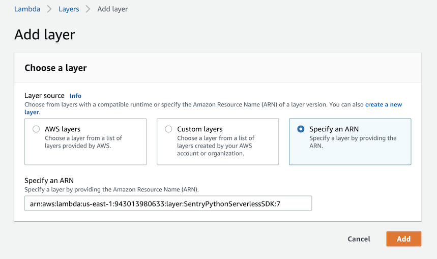 Select the AWS for the ARN string.